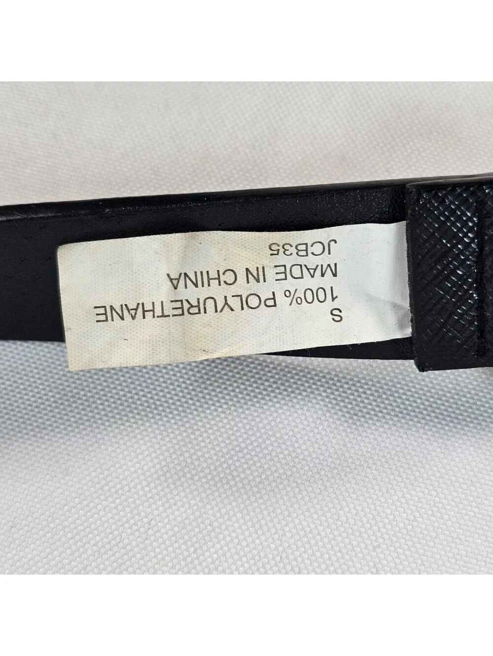 Vtg Juicy Couture Womens Black Saffiano Faux Leather Belt Gold Buckle Size Small